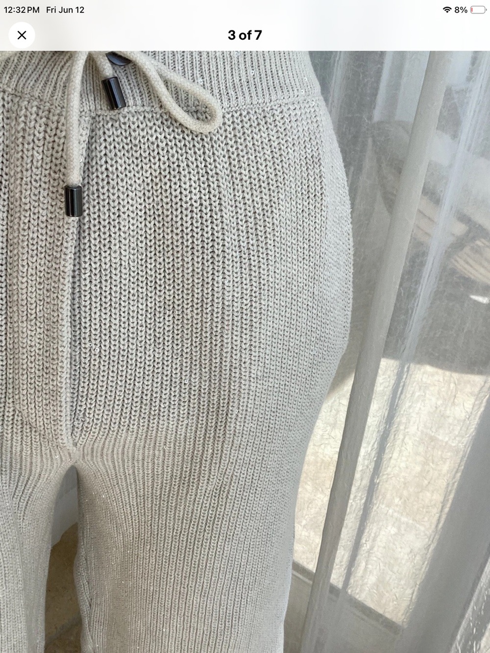 Brunello Cucinelli Sequin-embellished Monilli Tux English Rib Shorts Sz XS - Picture 5 of 8